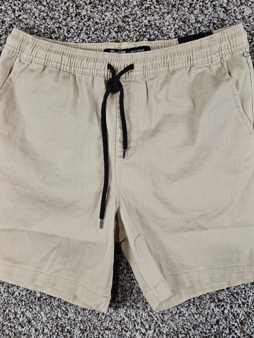Brooklyn Cloth Mens Sz S Pull On Elastic Waist Chino Shorts Beige NEW